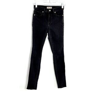 Madewell Jeans Women 26 Dark Black High Rise‎ Skinny Denim Boho 26x29